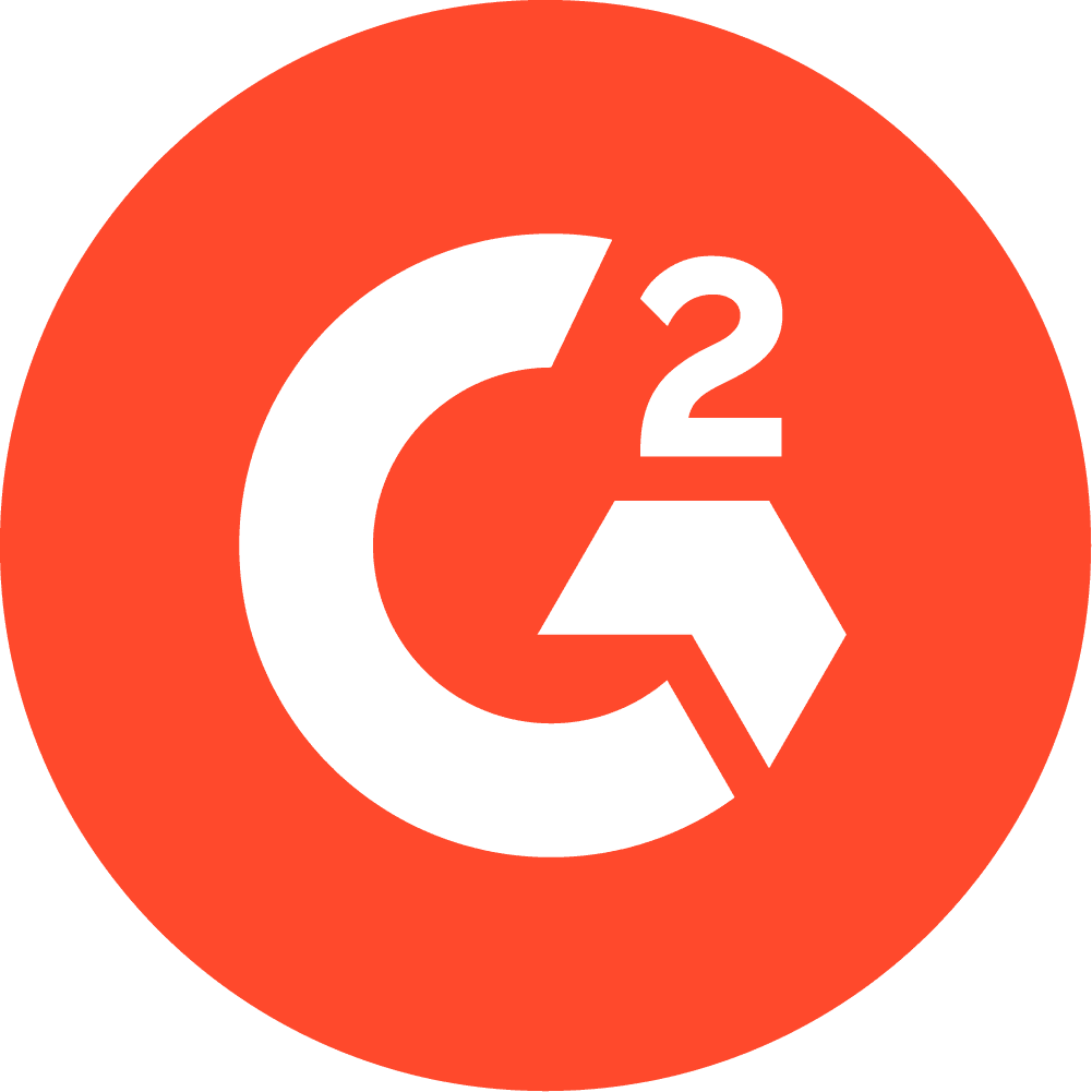 G2 logo with a round circle along with OneUp Networks partnership